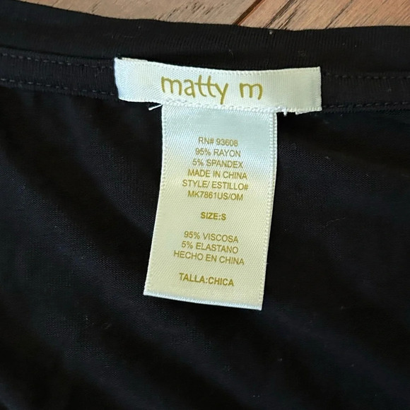 Matty M black tie knot front t shirts size S like new condition - Picture 4 of 5